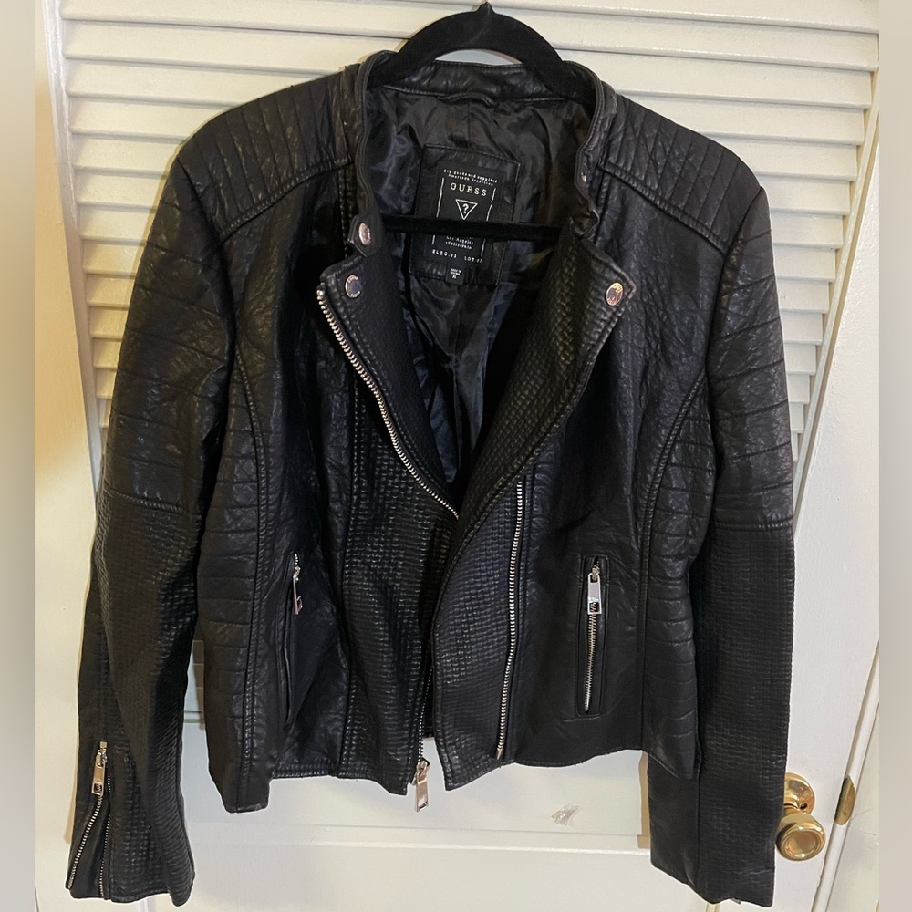 Guess | Faux Leather Motorcycle Jacket Size: XL